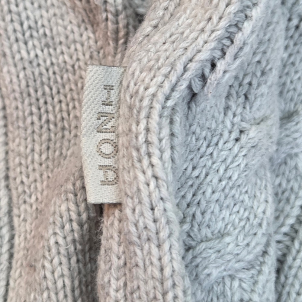 VTG IZOD Sweater Mens XL Cable Knit V-Neck Long Sleeve Grey Pullover 100% Cotton - Picture 5 of 6